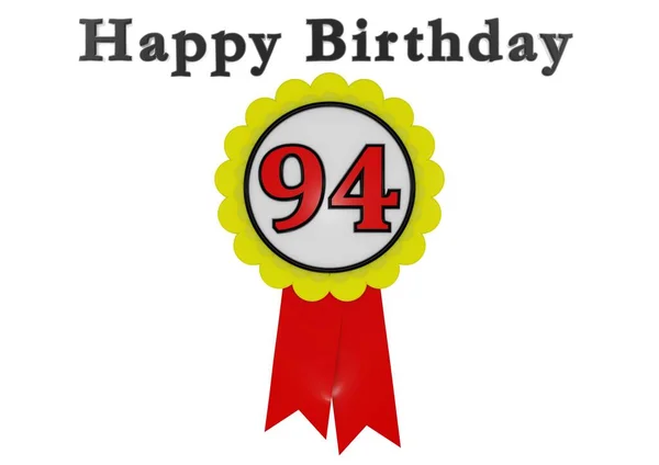 Een Gouden Knop Met Een Rood Nummer Letters Happy Birthday — Stockfoto