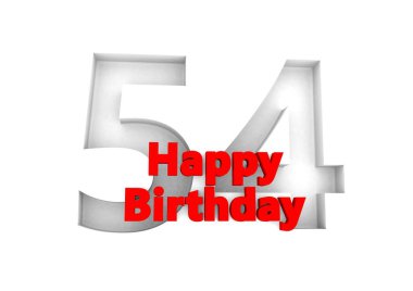 red lettering Happy Birthday with a big relief number behind