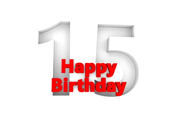 Red Lettering Happy Birthday Big Relief Number — Photo