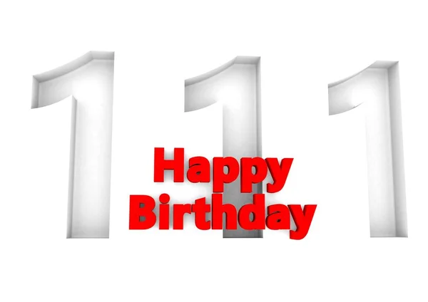 赤い文字幸せな誕生日の後ろに大きな救済番号 — ストック写真