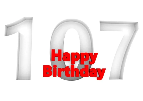 Red Lettering Happy Birthday Big Relief Number — Stok fotoğraf