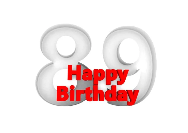 Red Lettering Happy Birthday Big Relief Number — Stock Photo, Image