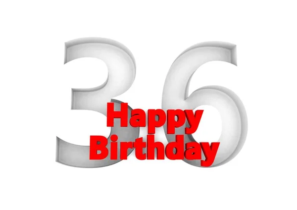 Red Lettering Happy Birthday Big Relief Number — стоковое фото