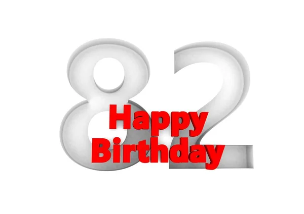 Red Lettering Happy Birthday Big Relief Number — Stockfoto