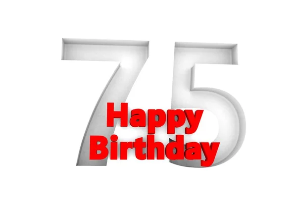 Red Lettering Happy Birthday Big Relief Number — Stockfoto
