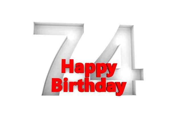 Red Lettering Happy Birthday Big Relief Number — Foto Stock