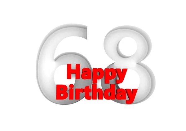 Red Lettering Happy Birthday Big Relief Number — стоковое фото