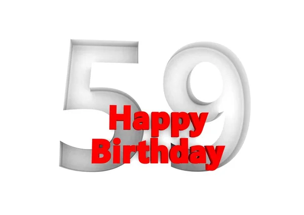 Red Lettering Happy Birthday Big Relief Number — Foto Stock