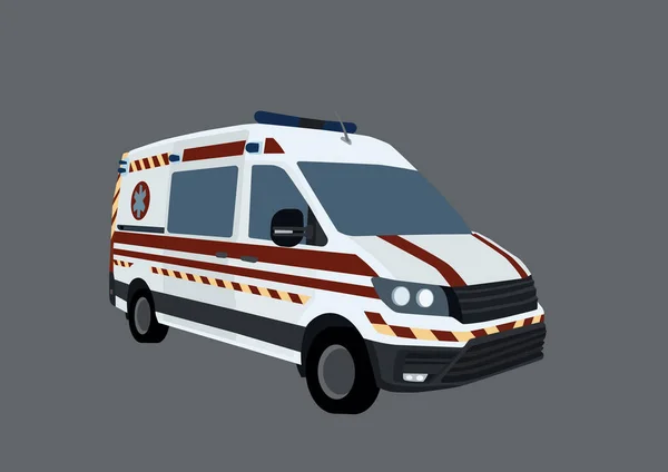 Ilustrace Kreslené Ambulance Izolované Šedé Royalty Free Stock Vektory