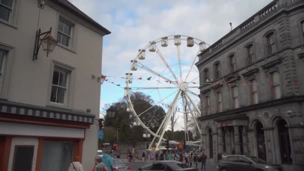 Roda Besar Kota Kilkenny Irlandia Saint Patrick Day 2023 Rekaman — Stok Video