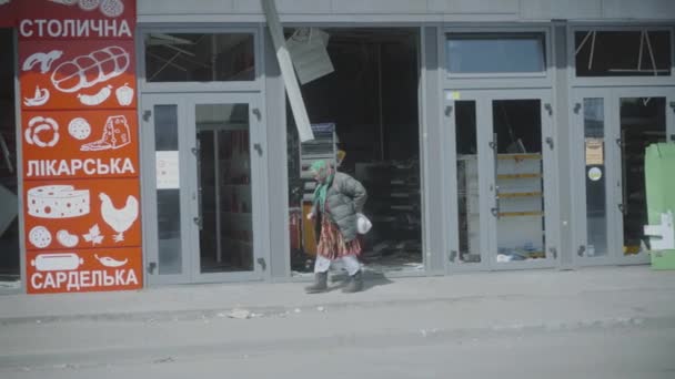 Супермаркет Розграбували Російські Солдати Україні Війна Україні Бача Бородянка Гостомел — стокове відео