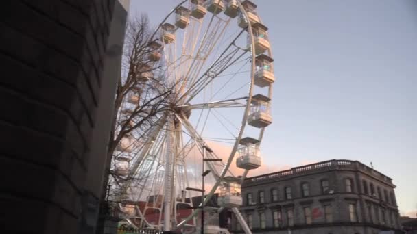 Rlanda Nın Kilkenny Şehrindeki Büyük Tekerlek Aziz Patrick Günü Yüksek — Stok video