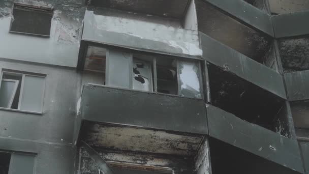 Destroyed House Bomb Attacks Ukraine Ukraine War War Ukraine Bucha — стокове відео