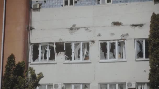 Lakóépületeket Orosz Rakéták Bombázzák Szörnyű Felvételek Ukrajnai Háborúról Oroszország Megtámadta — Stock videók