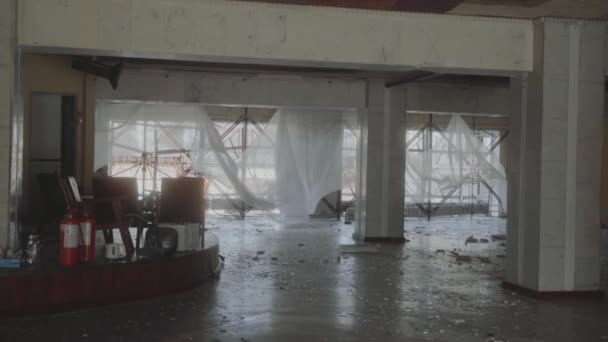 Ukraine Borodyanka Maison Culture Détruite Fenêtres Cassées Suite Des Bombardements — Video