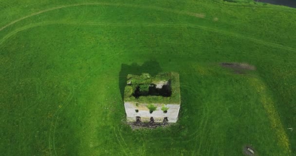 无人机 被毁的城堡格伦南城堡盎格鲁 诺曼塔摄像机从残骸上飞走了 爱尔兰Kilkenny Thomastown — 图库视频影像