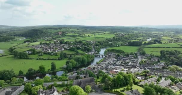 Antenne Thomastown Liegt River Nore Der Grafschaft Kilkenny Irland — Stockvideo