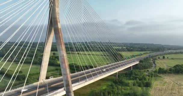 Aerial Wide Shot Thomas Francis Meagher Bridge County Tipperary Ireland — Stock Video