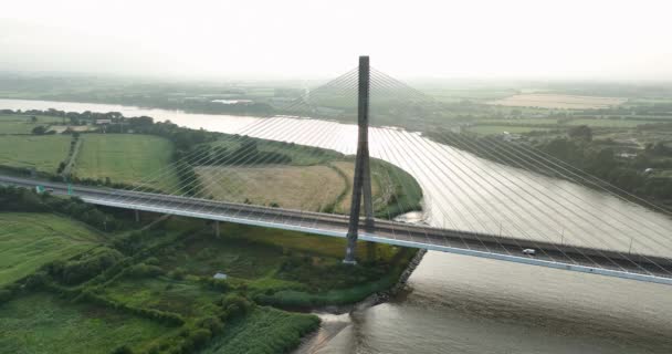 Aerial View Thomas Francis Meagher Bridge County Tipperary Ireland Inspirational — Stock Video
