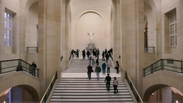 Zaman Ayarlı Paris France Ziyaretçileri Louvre Müzesi Paris Fransa Daki — Stok video