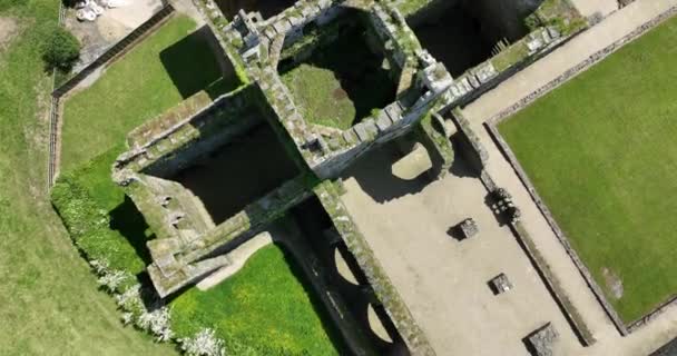 Aéreo Mosteiro Arruinado Dunbrody Abbey Antigo Mosteiro Cisterciense Condado Wexford — Vídeo de Stock