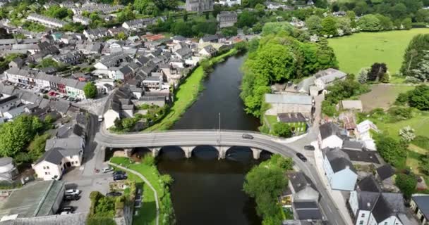 Drone Thomastown Village Ireland Located County Kilkenny Historically Known Ballymacandan — Stock Video