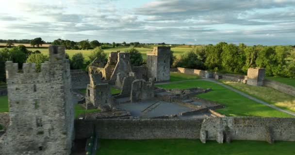 Powietrza Klasztor Kells Augustinian Znajduje Się Brzegu Rzeki Kings Wschód — Wideo stockowe