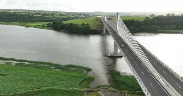 Letecký Malebný Most Irsku Most Rose Fitzgerald Kennedyové Nejdelší Most — Stock video