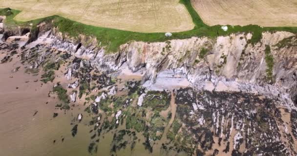 Skalnaté Břehy Krajina Divokého Atlantiku Neuvěřitelný Pohled Přírodu Vody Keltského — Stock video