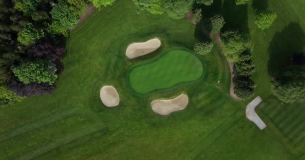 Tiré Drone Survolant Club Golf Beau Terrain Golf Avec Des — Video
