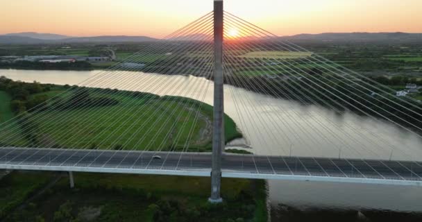 Воздушный Огромный Мост Мост Томаса Фрэнсиса Мегера Графство Типперэри Ирландия — стоковое видео