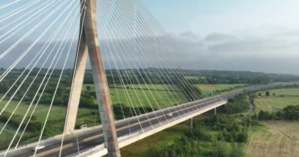 Havadan Geniş Açı Thomas Francis Meagher Köprüsü County Tipperary Rlanda — Stok video