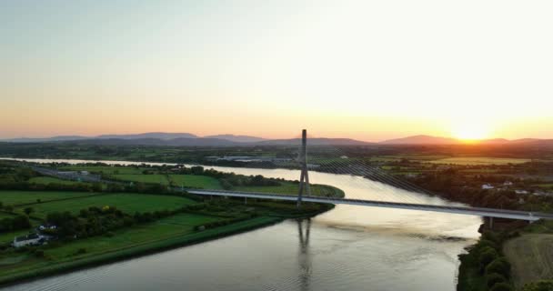 Aerial Massive Bridge Thomas Francis Meagher Bridge County Tipperary Ireland — Stock Video