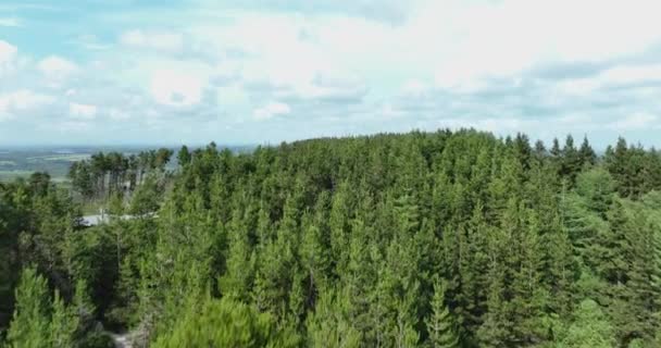 Powietrza Niesamowity Widok Jezioro Kamieniołomów Skałami Lasem Iglastym Barntown Hrabstwo — Wideo stockowe