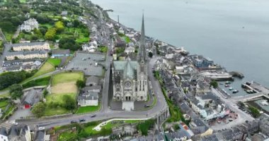 Havadan. Cobh Town Şirketi, Mantar Irland. Yüksek kalite 4k görüntü