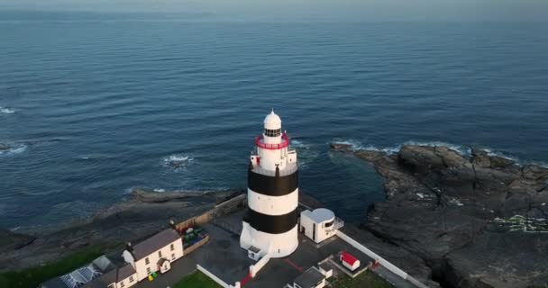 Hook Lighthouse Situado Hook Head Ponta Península Gancho Condado Wexford — Vídeo de Stock