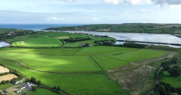 Vista Aérea Paisaje Irlandés Playa Inchydoney Clonakilty Condado Cork Irlanda — Vídeo de stock