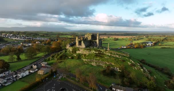 Havadan Cashel Kayası Kralların Cashel Olarak Bilinir Cashel County Tipperary — Stok video