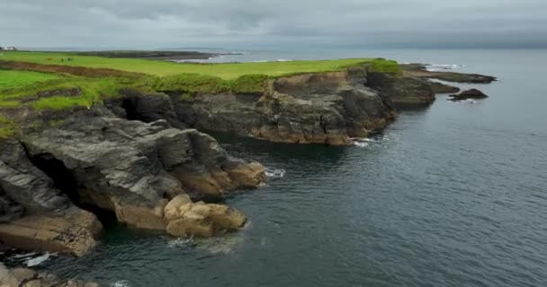 Aerial Irlandii Atrakcja Turystyczna Wsi Hrabstwie Clare Klify Moher Burren — Wideo stockowe