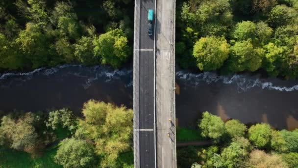 Drum Închis Într Direcție Pod Bandă Trafic Repararea Podului Bandă — Videoclip de stoc