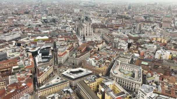 Vue Aérienne Piazza Duomo Face Cathédrale Gothique Dans Centre Vue — Video