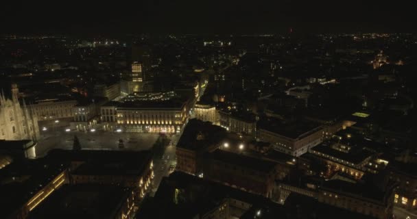 Flygfoto Över Piazza Duomo Framför Den Gotiska Katedralen Centrum Flyg — Stockvideo