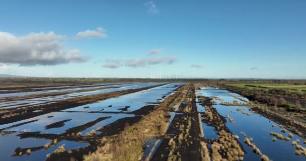 Luchtfoto Van Landelijke Boerderij Getroffen Door Lente Overstromingen Met Boerderij — Stockvideo