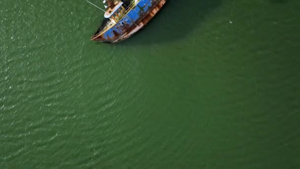 Adadaki Batık Gemilerin Mezarlığı Okyanus Kıyısında Batmış Gemiler Bir Gemi Video Klip