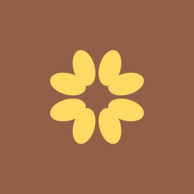 Bu resim, kahverengi arkaplanda dairesel, dairesel ve dairesel bir desen oluşturarak soyut bir tasarım oluşturan bir dizi sarı oval şekil gösteriyor..