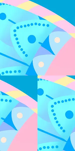 stock image A vibrant, colorful abstract pattern combining blue, pink, and yellow shapes, offering a modern, lively visual experience suitable for contemporary applications.