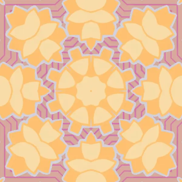 Bu resim zarif bir çiçek deseni sergiliyor. Önde gelen sarı çiçekleri, ince bir arkaplanda pembe yapraklarla karmaşık bir şekilde örüyor..