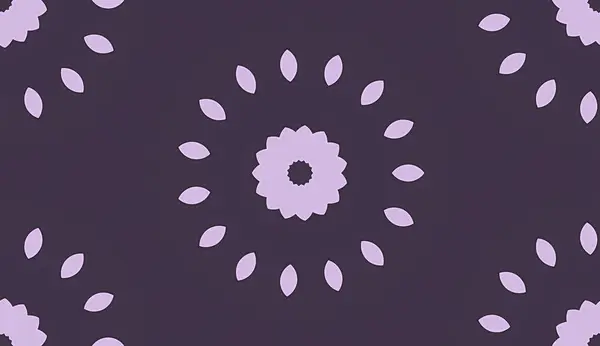 İnce, minimalist bir tasarım, mor tonlarda eşmerkezli çiçek deseni sergiliyor, nazik simetriyi ve basitliği vurguluyor..