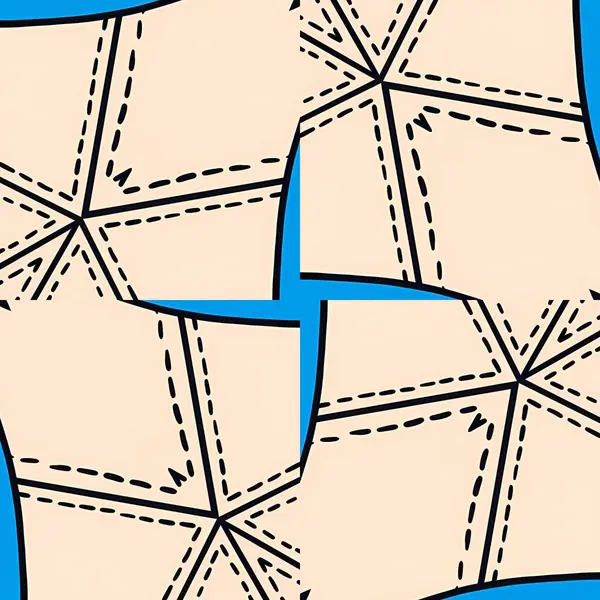 Çağdaş ve dinamik bir cazibe ile çarpıcı bir geometrik tasarım yaratan, kesişen siyah çizgiler tarafından vurgulanmış soyut bir bej desen.