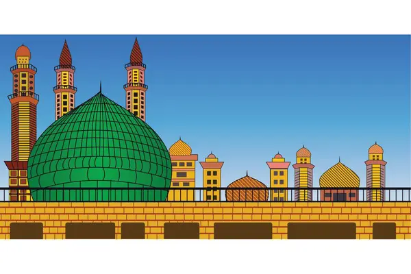 Stock vector Masjid E Nabvi Saudi Arabia islamic Mosque Vector Design